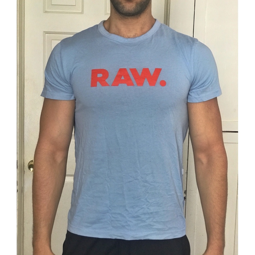 Men’s G-star Raw fitted T-shirt baby blue